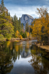 Half Dome glows in Yosemite's autumn