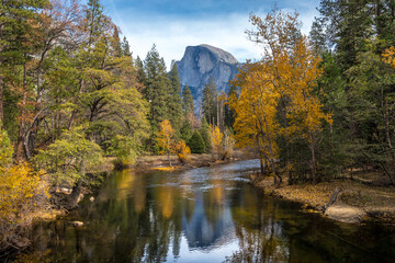 Autumn view of Half Dome, Yosemite
