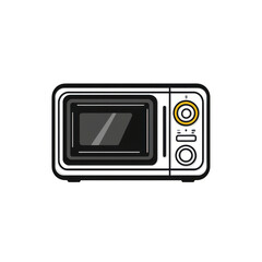 Black icon of microwave isolated on a transparent background Minimalist flat icon, vector logo style sign clipart on a no background png
