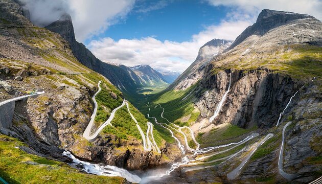 Generated image Trollstigen mountain road & &Oslash;vstest&oslash;lbrua, Rauma, M&oslash;re og Romsdal, Norway