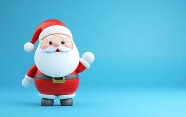 Obraz premium 3D cute Santa on bright blue background