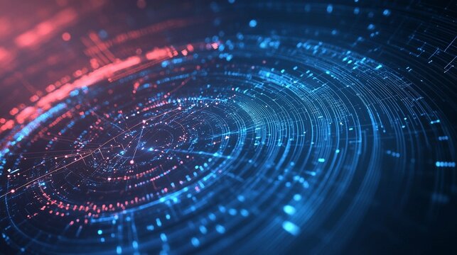 Digital planets rotate in vibrant neon colors against a cosmic backdrop. Generative AI - Powered by Adobe