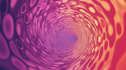 Vibrant abstract background with pulsating circles in swirling pattern. Generative AI