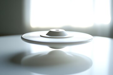 Levitating design object featuring smooth lines and minimalist a