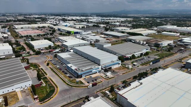 Vista a&eacute;rea de zona industrial en San Luis Potos&iacute;, M&eacute;xico. 