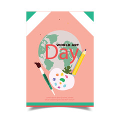 World Art Day Poster Template with Illustration