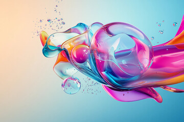 A computer created an image with colorful 3d creative design