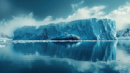 Whale stranded on a glacier, beauty.