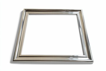 Fototapeta premium Silver rectangular frame, polished, empty.