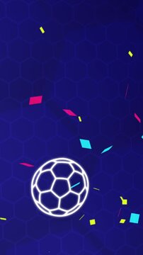 Soccer player outline kicking the ball motion graphic animation