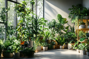 plants in a garden center