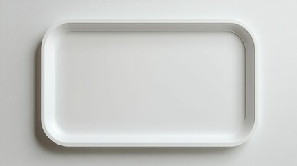 Empty white tray, plain background.