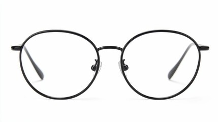 Fototapeta premium Black, round eyeglasses; simple, classic design.