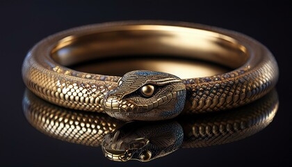 Obraz premium Generated image A snake-themed jewelry piece, such as a bracelet or necklace, adorned with intricate details