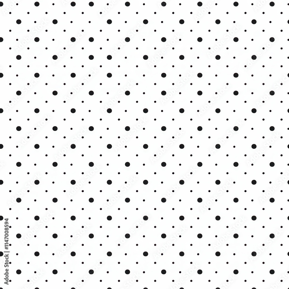 Aufkleber black dots evenly spaced on a white background create a minimalist pattern suitable for various desi