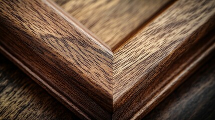 Dark brown wood grain, intersecting planks, close-up detail.