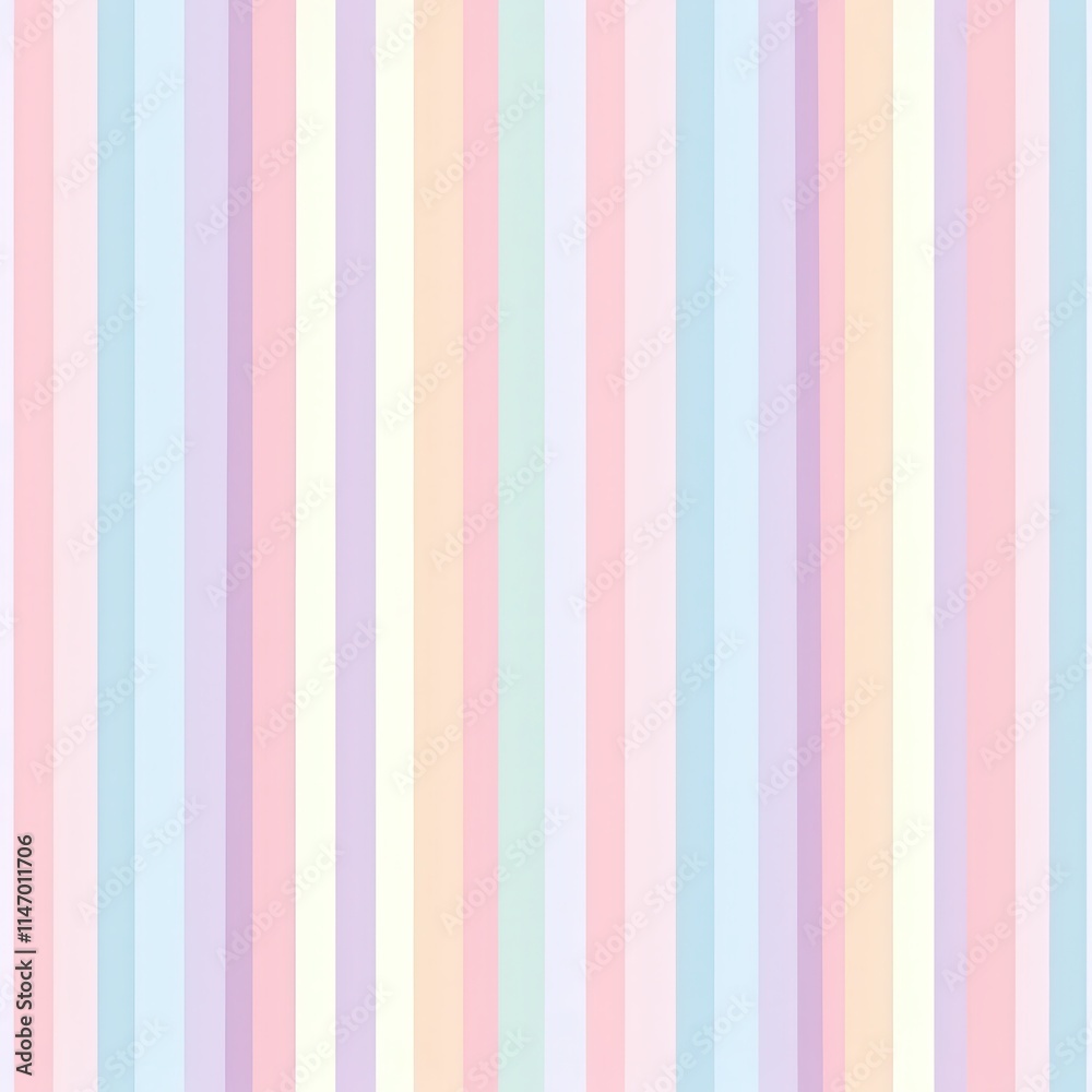 Poster Colorful pastel striped pattern suitable for various creative projects and design applications. Generative AI