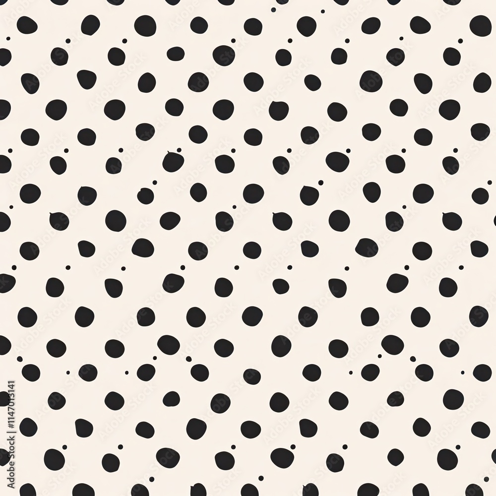 Poster Bold black dot pattern on a cream background creates a striking visual contrast for modern design projects. Generative AI
