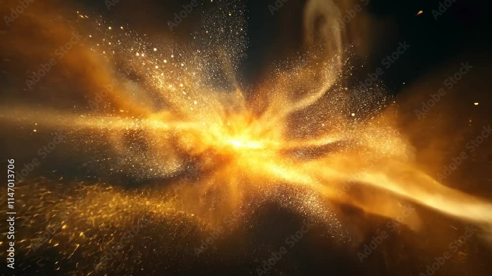 Wall mural a mesmerizing burst of dust particles exploding into the picture