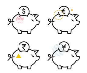 Finance Piggy Bank Icon - Saving - Illustration