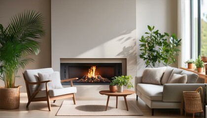 living room with fireplace