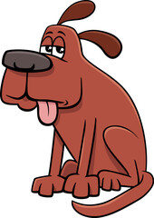funny cartoon brown dog animal character