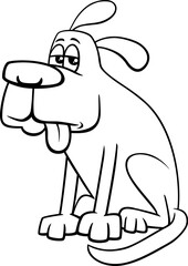 funny cartoon dog animal character coloring page