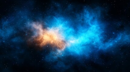 Fototapeta premium A blue nebula with stars in the background