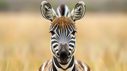 Naklejka premium Striking close-up of zebra showcasing unique stripes and express