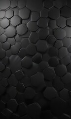 Intricate black hexagon backdrop, abstract textured surface , depth, illustration, design