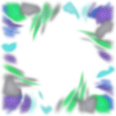 An abstract transparent psychedelic burst vignette design element overlay.