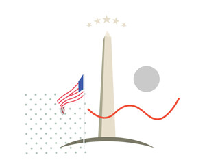 An Obelisk - The Washington Monument - Stock Illustration