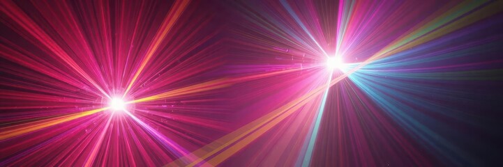 Fototapeta premium Vibrant spectrum of light beams, intersecting and radiating, digital art, optical