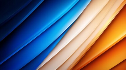 Obraz premium A blue, orange, and white abstract background with curved lines