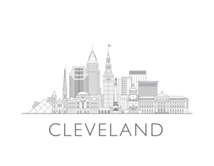 Cleveland skyline cityscape vector illustration