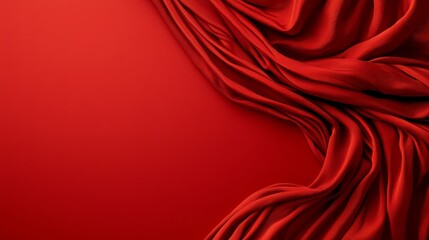 Obraz premium A red fabric draped over a red background