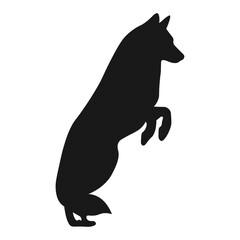 Wolf silhouette isolated on white background. 17