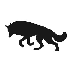 Wolf silhouette isolated on white background. 19