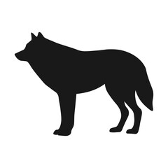 Wolf silhouette isolated on white background. 18