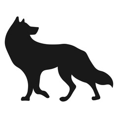Wolf silhouette isolated on white background. Vector