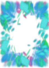 An abstract transparent psychedelic burst vignette design element overlay.