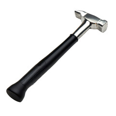 Black and silver sledgehammer on an isolated background, symbolizing strength and demolition.