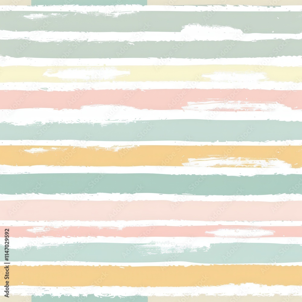 Poster Soft pastel striped pattern creating a calming and modern aesthetic for interior design and crafting projects. Generative AI