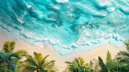 Creative layout design incorporating beach holiday imagery