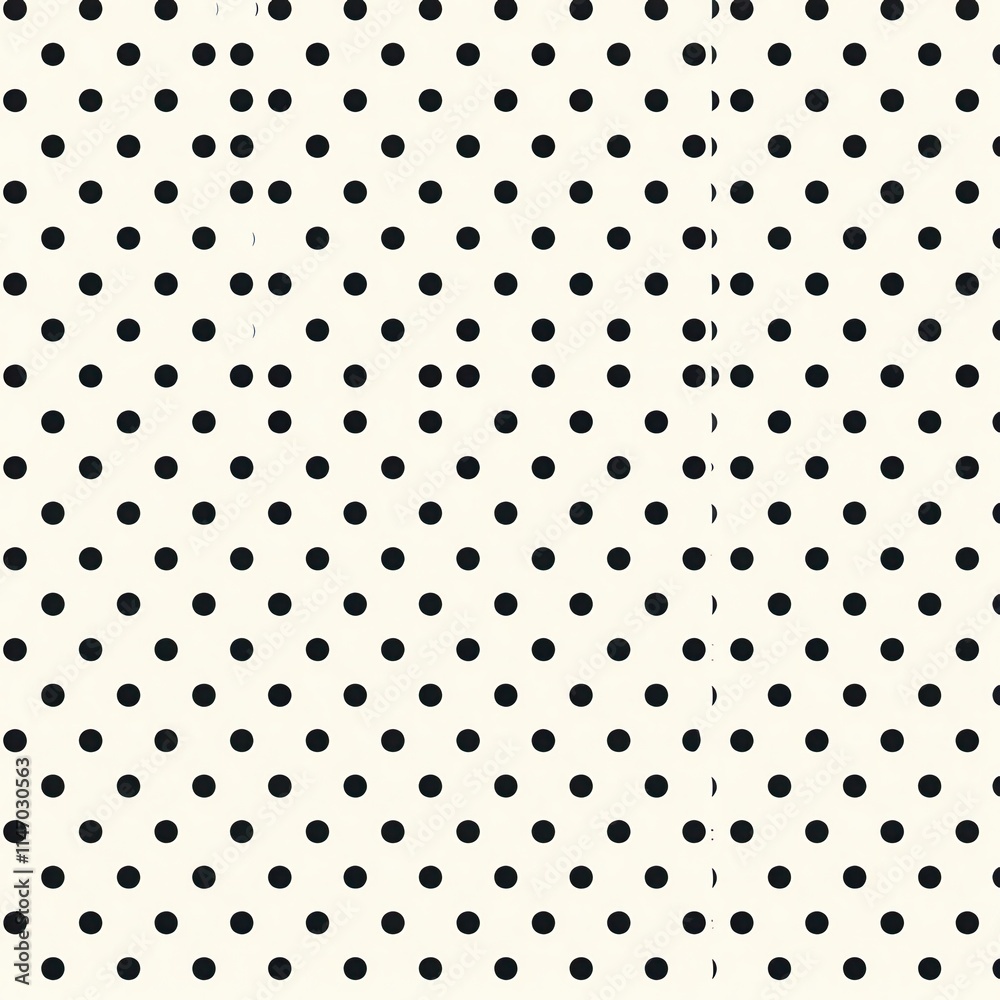 Fototapete pattern of black dots on a white background creating a classic polka dot design. generative ai