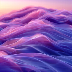 Obraz premium Serene waves of color embrace the twilight sky. Generative AI