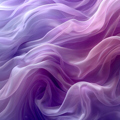 Obraz premium Soft whispers of purple fabric flowing in gentle waves. Generative AI