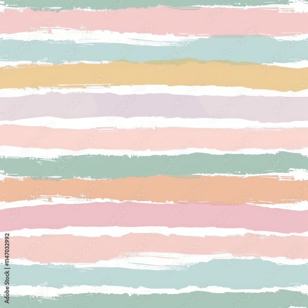 Poster colorful striped pattern in pastel shades with textured brush strokes on a light background. generat