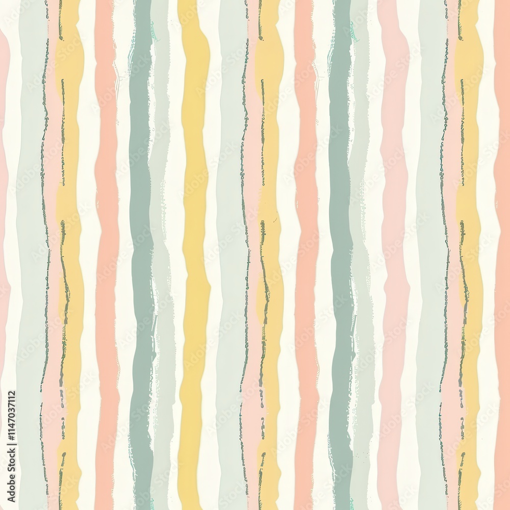 Poster Colorful abstract striped pattern design suitable for various applications in home decor and fashion textiles. Generative AI