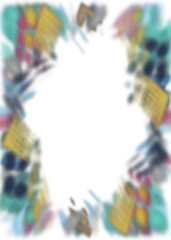 Naklejka premium An abstract transparent psychedelic burst vignette design element overlay.